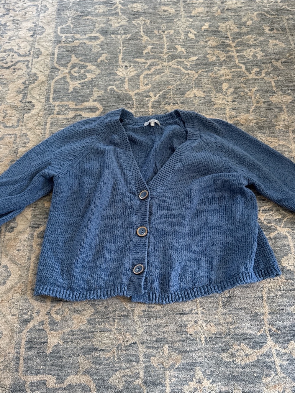Habitat Navy Blue V-Neck Button Front Women's Cardigan